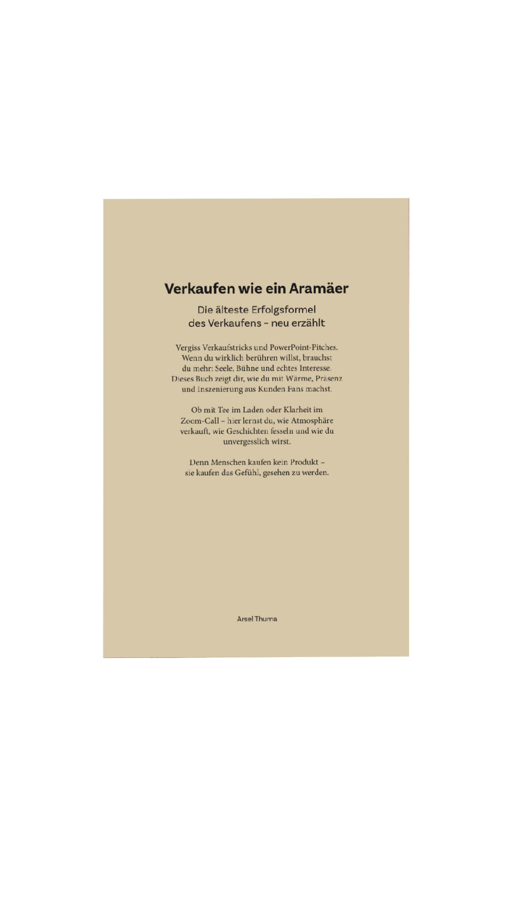 Verkaufen Wie Ein Aramäer Das Buch