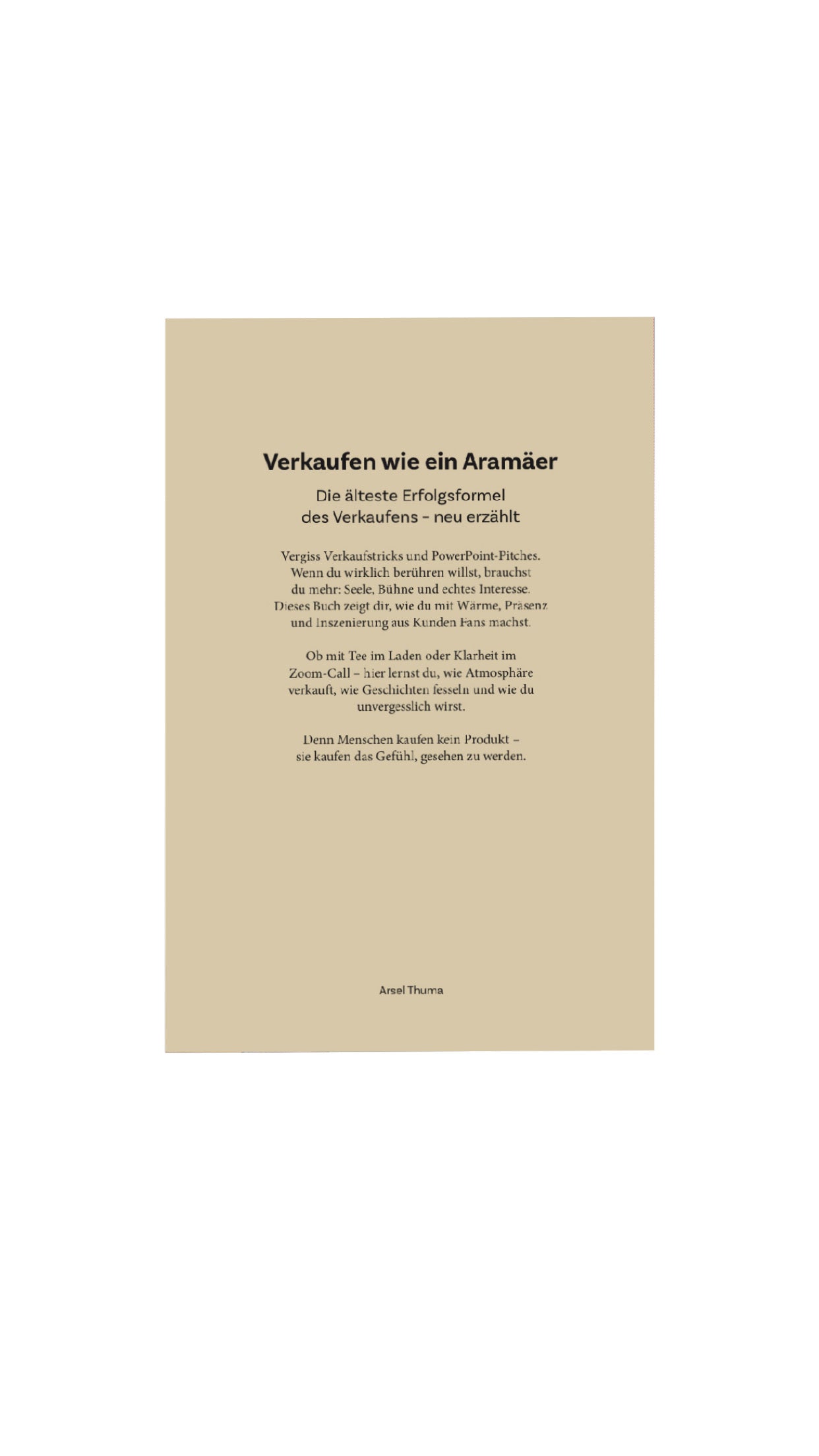 Verkaufen Wie Ein Aramäer Das Buch