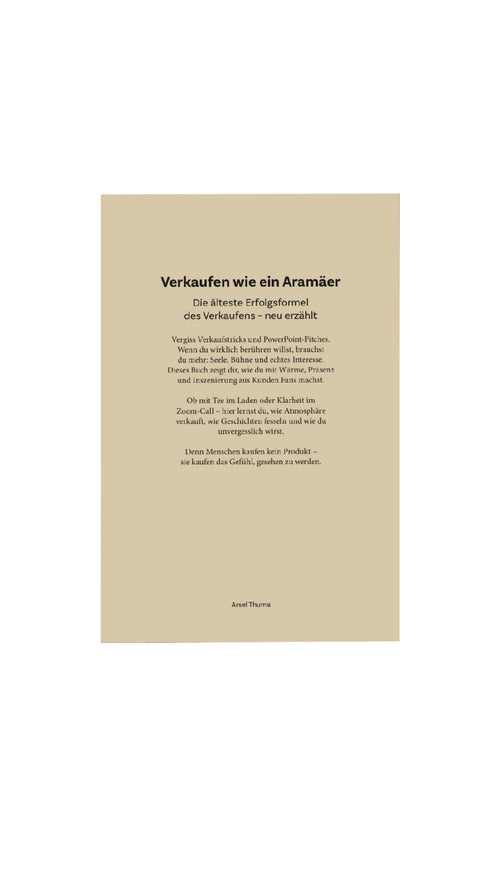 Verkaufen Wie Ein Aramäer Das Buch